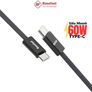 Dây sạc nhanh Type C 60W Basefast C to C bọc dù siêu bền cho Phone 15 17, Samsung, Xiaomi - chỉ 90.000đ 6