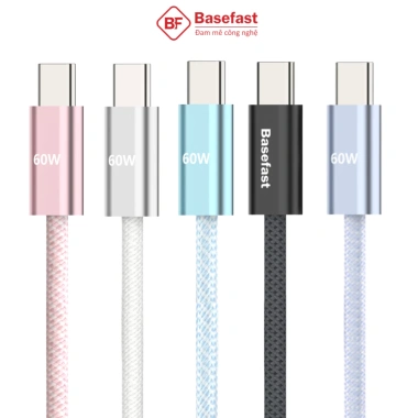 Dây sạc nhanh Type C 60W Basefast C to C bọc dù siêu bền cho Phone 15 17, Samsung, Xiaomi - chỉ 90.000đ 9