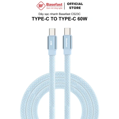 Dây sạc nhanh Type C 60W Basefast cáp bện dù C to C siêu bền cho iPhone 15 16 17 Android Samsung