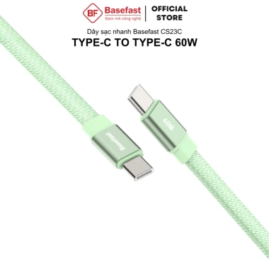 Dây sạc nhanh Type C 60W Basefast cáp bện dù C to C siêu bền cho iPhone 15 16 17 Android Samsung