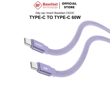 Dây sạc nhanh Type C 60W Basefast cáp bện dù C to C siêu bền cho iPhone 15 16 17 Android Samsung