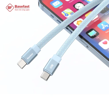 Dây sạc nhanh Type C 60W Basefast cáp bện dù C to C siêu bền cho iPhone 15 16 17 Android Samsung
