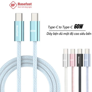 Dây sạc nhanh Type C 60W Basefast cáp bọc dù bền Samsung Xiaomi Oppo chỉ 88.000đ