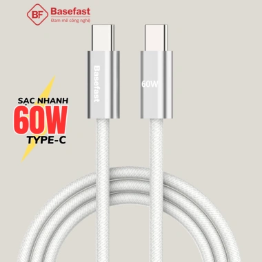 Dây sạc nhanh Type C 60W Basefast cáp bọc dù bền Samsung Xiaomi Oppo chỉ 88.000đ