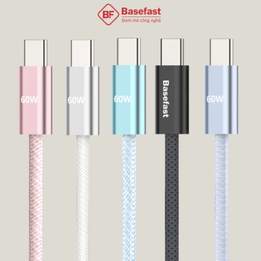 Dây sạc nhanh Type C 60W Basefast cáp bọc dù bền Samsung Xiaomi Oppo chỉ 88.000đ