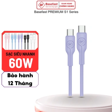 Dây sạc nhanh Type C Basefast Cáp cao su non bền, chống bẩn, cho Android & Tablet