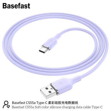 Dây sạc nhanh Type-C Basefast cáp silicon chống cháy nổ, siêu bền cho Samsung, Xiaomi, Oppo - Giá chỉ 83.000₫