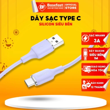 Dây sạc nhanh Type-C Basefast cáp silicon chống cháy nổ, siêu bền cho Samsung, Xiaomi, Oppo - Giá chỉ 83.000₫ 6 Dây sạc nhanh Type-C Basefast cáp silicon chống cháy nổ, siêu bền cho Samsung, Xiaomi, Oppo - Giá chỉ 83.000₫ 6