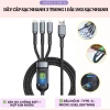 Dây Sạc Tự Ngắt 3 trong 1 100W 6A Micro USB và Type‑C, Sạc Nhanh, Giá 25.000₫