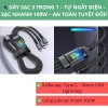 Dây Sạc Tự Ngắt 3 trong 1 100W 6A Micro USB và Type‑C, Sạc Nhanh, Giá 25.000₫ 2