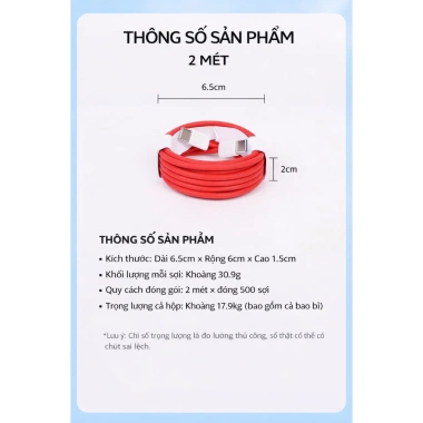 Dây sạc Type-C nhanh 60W 2m - Cáp bện gấp đôi, sạc siêu tốc, giá chỉ 53.000 VND 6