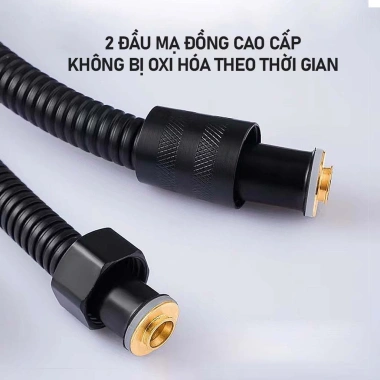 Dây sen tắm inox sơn tĩnh điện Đen, cấp nước nóng lạnh, tương thích mọi tay sen, giá 55.000₫