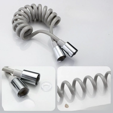 Dây sen xoắn lò xo PU 1.5m, dây xịt ruột gà cho vòi sen, vệ sinh -30.000đ