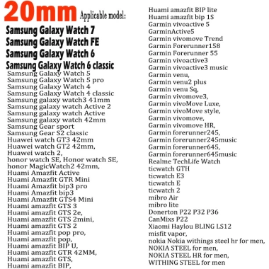 Dây Silicon 22/20mm Cho Samsung Galaxy Watch 7/6/5/4 & Huawei GT4 46mm – Mềm, Thoáng Khí, Cổ Điển 2