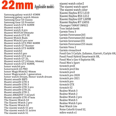 Dây Silicon 22/20mm Cho Samsung Galaxy Watch 7/6/5/4 & Huawei GT4 46mm – Mềm, Thoáng Khí, Cổ Điển 3