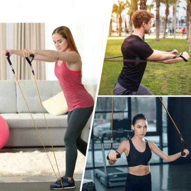 Dây tập kháng lực YOGA SPORTY có tay cầm - 5 cấp độ 10-30LBS, co giãn, tập bụng hiệu quả, chỉ 69.000đ 4