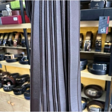 Dây thắt lưng da bò 3,5cm da miu tự nhiên 1 đường chỉ cho khóa tự động - Giá chỉ 250.000