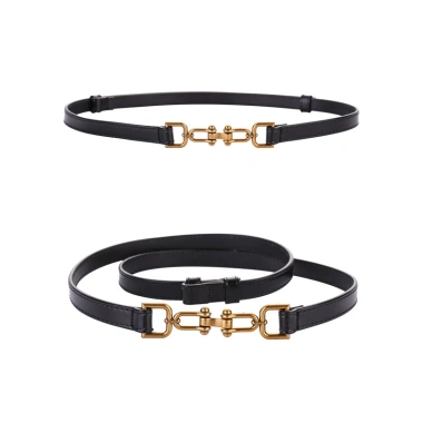 Dây thắt lưng da bò bản nhỏ thời trang nữ, điều chỉnh linh hoạt, giá chỉ 96.655 VND 4