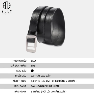 Dây thắt lưng da thật cao cấp ELLY ED51 - Giá ưu đãi 307.450₫, sang chảnh, bền bỉ
