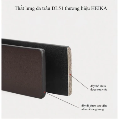 Dây thắt lưng da trâu nam Heika không mặt khoá 120cm rộng 3.2cm Giá chỉ 400.000₫