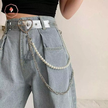 Dây Thắt Lưng Đơn Gian Đính Hạt Ngọc Trai Chữ U Phối Quần Jean Cá Tính 54.560 VND