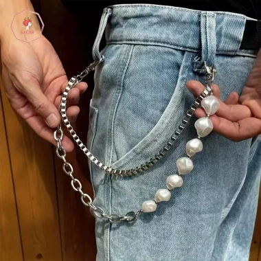 Dây Thắt Lưng Đơn Gian Đính Hạt Ngọc Trai Chữ U Phối Quần Jean Cá Tính 54.560 VND