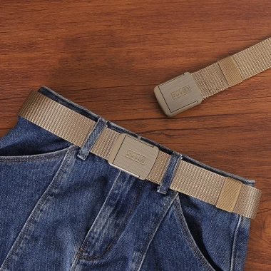 Dây thắt lưng nam nylon thời trang, mặt kim loại 511, kiểu bấm, bền chắc, giá chỉ 102.000₫