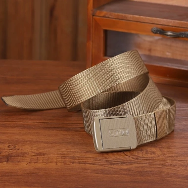 Dây thắt lưng nam nylon thời trang, mặt kim loại 511, kiểu bấm, bền chắc, giá chỉ 102.000₫