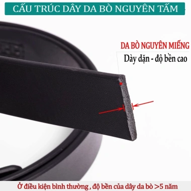 Dây thắt lưng nam POMA da bò thật nguyên tấm, cổ điển, khóa hợp kim cao cấp, đa màu - 330.000₫
