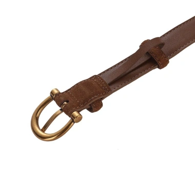 Dây thắt lưng nữ mỏng da bò Caramel thời trang, khóa khâu chắc chắn, 147.803 VND 3 Dây thắt lưng nữ mỏng da bò Caramel thời trang, khóa khâu chắc chắn, 147.803 VND 3