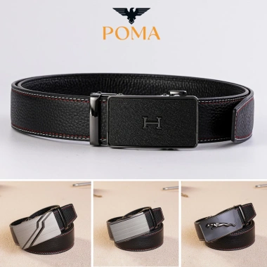 Dây thắt lưng POMA nam da bò cao cấp 2 lớp, khóa tự động 3 màu, bền đẹp – 235.000₫ 3
