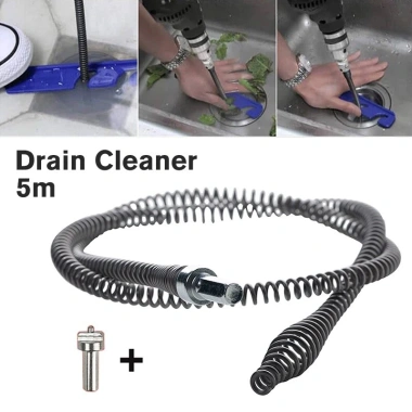 Dây thông cống lò xo TAYO kèm đầu nối máy khoan - Thông bồn cầu tắc nghẽn, giá 65k