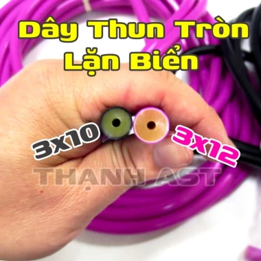 Dây thun lặn biển & sông suối 10-12mm lõi trắng 3x10-3x12, chịu nước, giá ưu đãi 115k