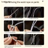 Dây thun NS 2M mạnh mẽ cho quần nỉ, dây rút eo có ren, nút chặn DIY, phụ kiện 3