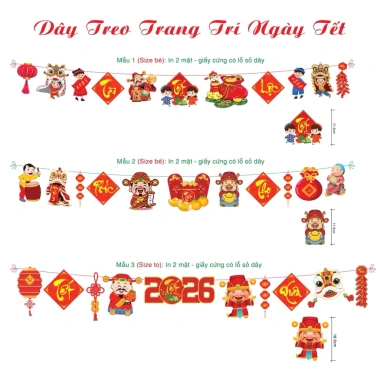 Dây trang trí Tết nguyên đán 3m - Cờ dây treo tường chữ Happy New Year, giảm giá 35.000 VND 2 Dây trang trí Tết nguyên đán 3m - Cờ dây treo tường chữ Happy New Year, giảm giá 35.000 VND 2