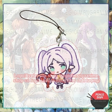 Dây treo điện thoại FRIEREN BEYOND JOURNEYS END mác hồng mica acrylic - Dây móc khóa anime tiện lợi xinh xắn 15.000đ 2