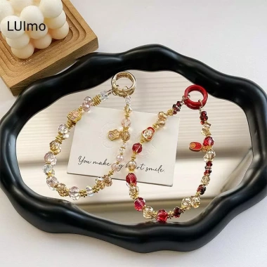 Dây Treo Điện Thoại LUImo Hoạt Hình Luy Cat Handmade Đính Hạt Chống Mất Đa Năng SBS