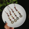 Dây treo điện thoại retro, móc khóa charm nấm gốm & kim loại mặt trời XeochuHandmade