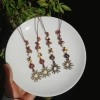 Dây treo điện thoại retro, móc khóa charm nấm gốm & kim loại mặt trời XeochuHandmade 3