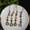 Dây treo điện thoại retro, móc khóa charm nấm gốm & kim loại mặt trời XeochuHandmade 5