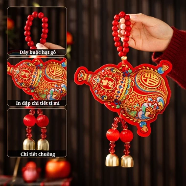 Dây treo đỏ con Lân T516 - Trang trí Tết Nguyên Đán, lễ xuân, giá ưu đãi 49k 3