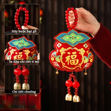 Dây treo đỏ con Lân T516 - Trang trí Tết Nguyên Đán, lễ xuân, giá ưu đãi 49k 5
