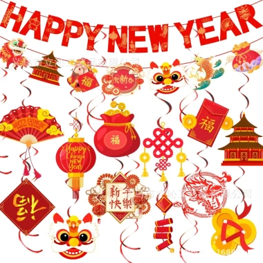 Dây treo Happy New Year 2.026 - Cờ Tết banner siêu đẹp, giá 10.000đ giảm