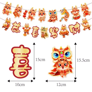 Dây treo Happy New Year 2.026 - Cờ Tết banner siêu đẹp, giá 10.000đ giảm
