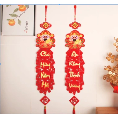 Dây treo liễng Tết đỏ hoa văn - Trang trí năm mới, giảm giá 30.000đ 2
