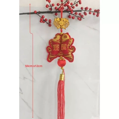 Dây treo liễng Tết đỏ hoa văn - Trang trí năm mới, giảm giá 30.000đ 10