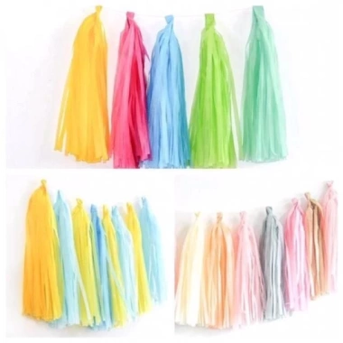 Dây tua rua giấy trang trí sinh nhật, dây treo bóng jumbo - Giá 26.000đ, nhẹ, màu rực rỡ 7