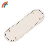 Đáy túi bầu dục 30x10cm - Phụ kiện thủ công cho túi dệt kim, da PU DIY màu trơn VN 13