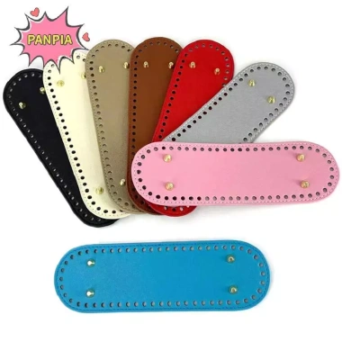 Đáy túi da 26,5 x 8cm 4 đinh tán - Túi bầu dục chống mài mòn, chắc chắn cho đan móc VN - Chỉ 22.199 VND 2
