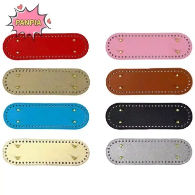 Đáy túi da 26,5 x 8cm 4 đinh tán - Túi bầu dục chống mài mòn, chắc chắn cho đan móc VN - Chỉ 22.199 VND 4